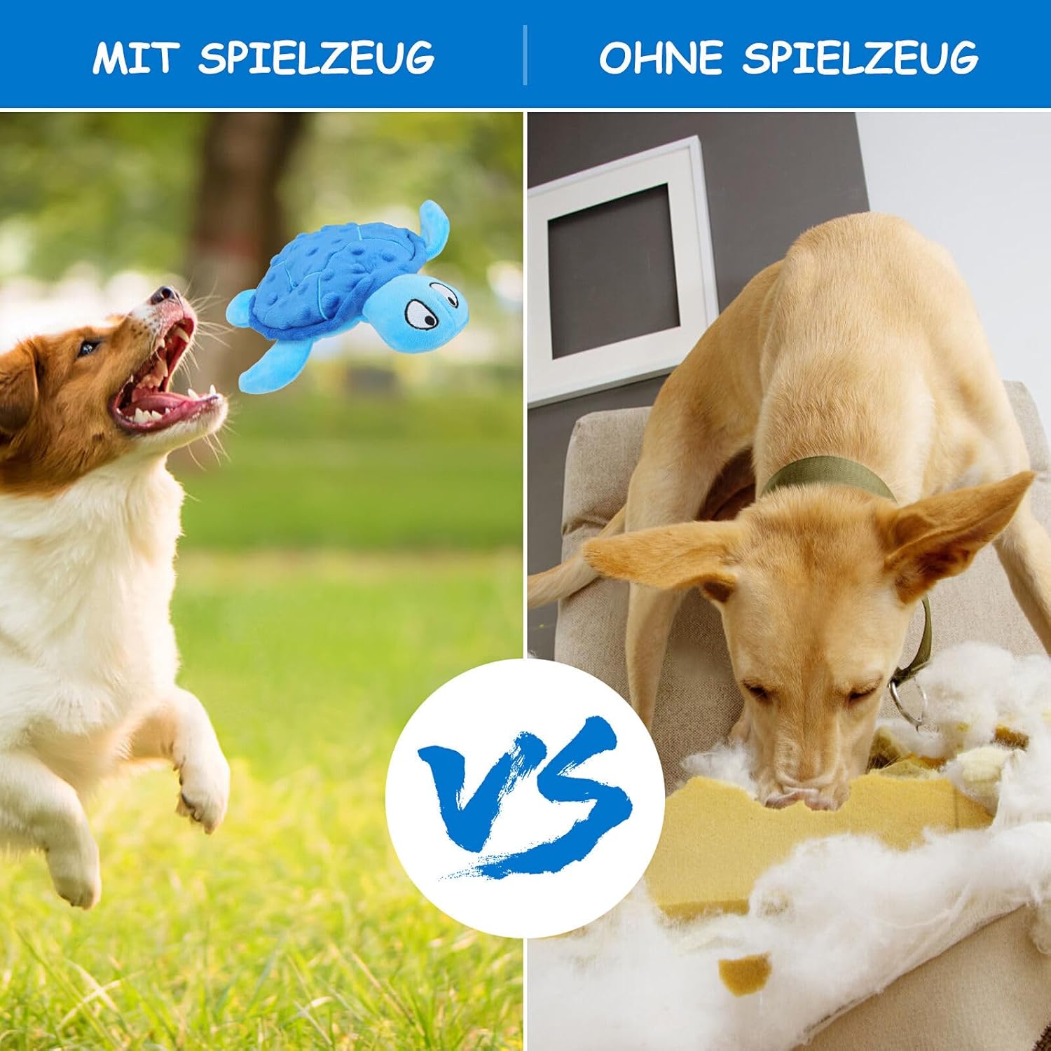 Squeaky Sea Turtle Plush Dog Toy